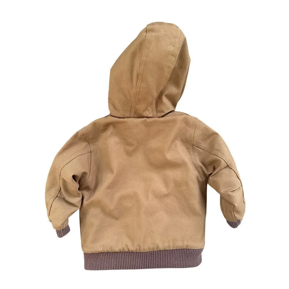 Carhartt Baby Full-Zip Insulated Hooded Canvas Jacket Infant Size 12 months